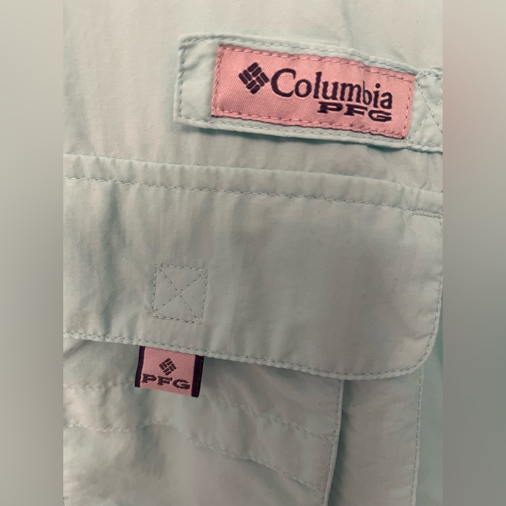 Columbia Men's Light Aqua PFG FISHING Shirt